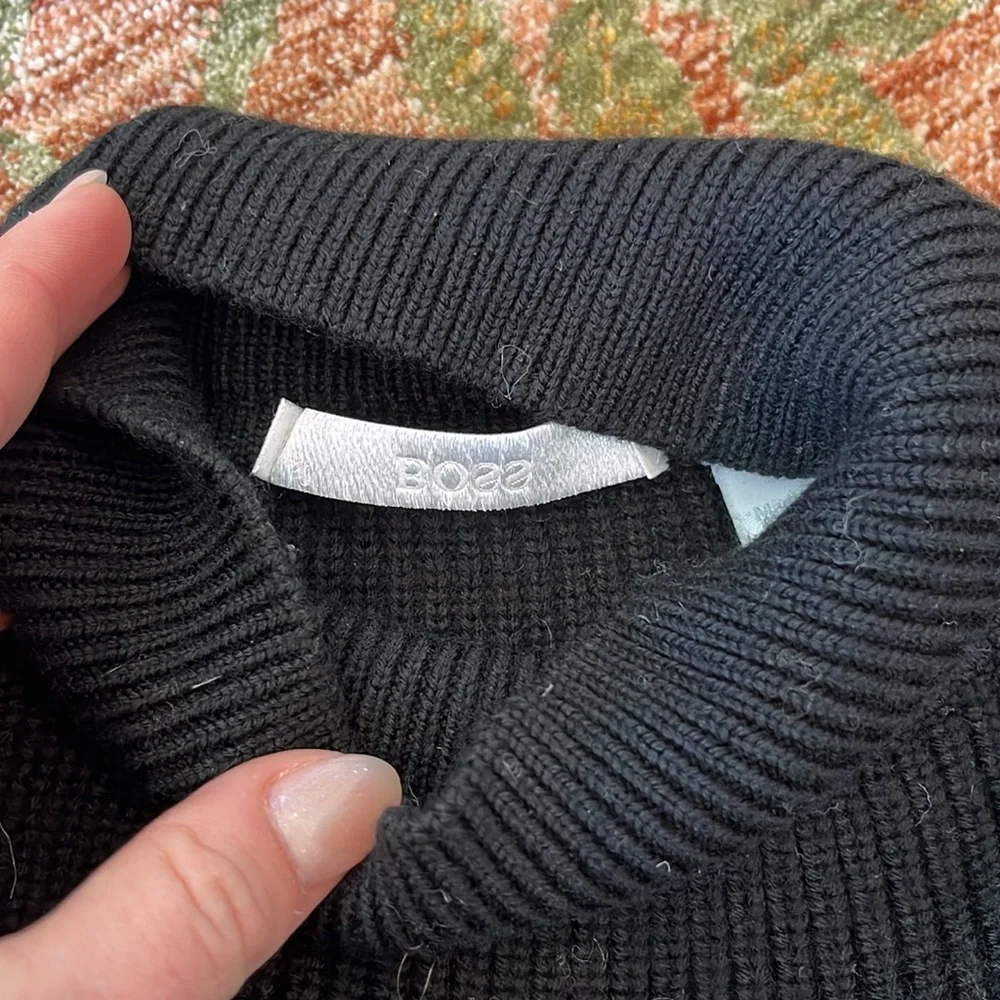 HUGO BOSS faux leather sweater
